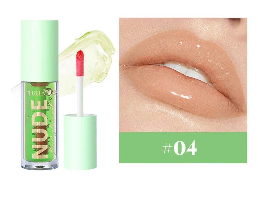 4 Colors Fruit Lip Oil Moisturizing Lip Plump Clear Hydrates And Shines Mirror Water Gloss Lip Glaze Liquid
