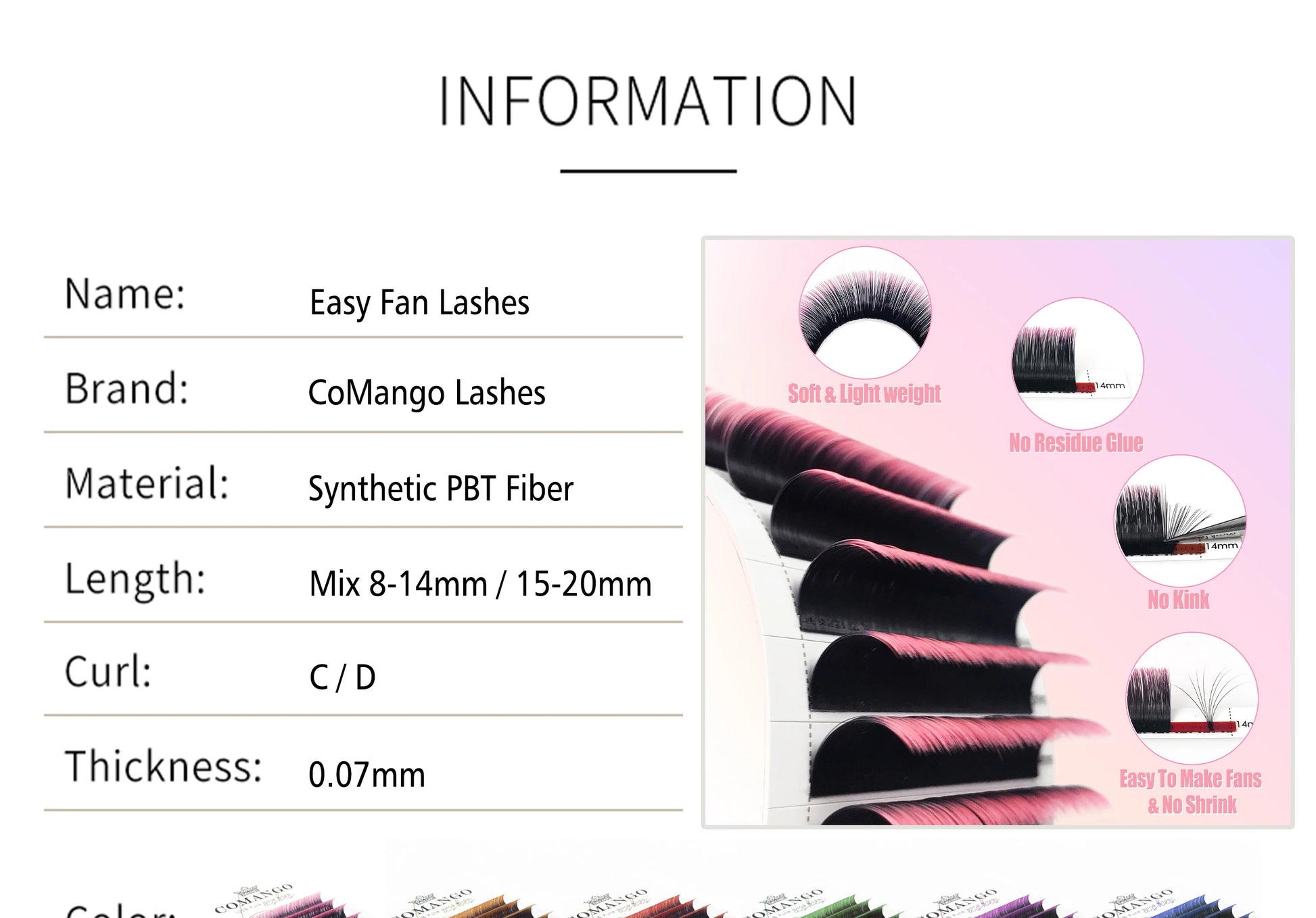 Dark Brown Easy fan Eyelash Extension Mix Mink Individual Ombre Eyelash Lashes High Quality Colorful Blooming Lashes Extension