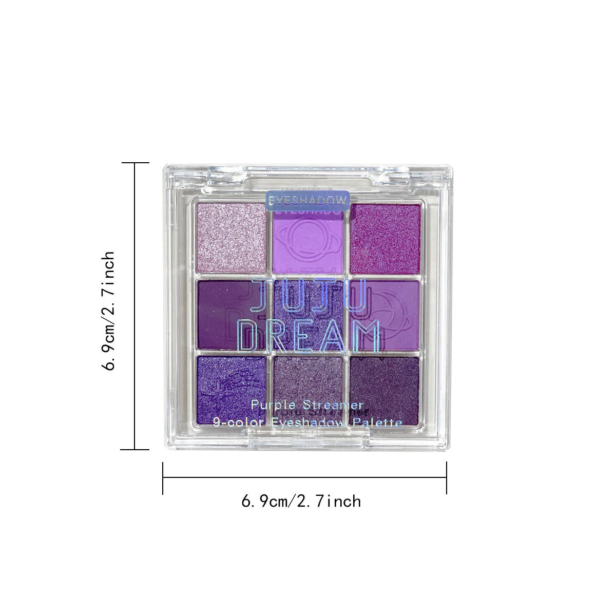 Purple tassel nine-color eyeshadow, smoked violet makeup, pearlescent matte, nine-square grid color eyeshadow palette