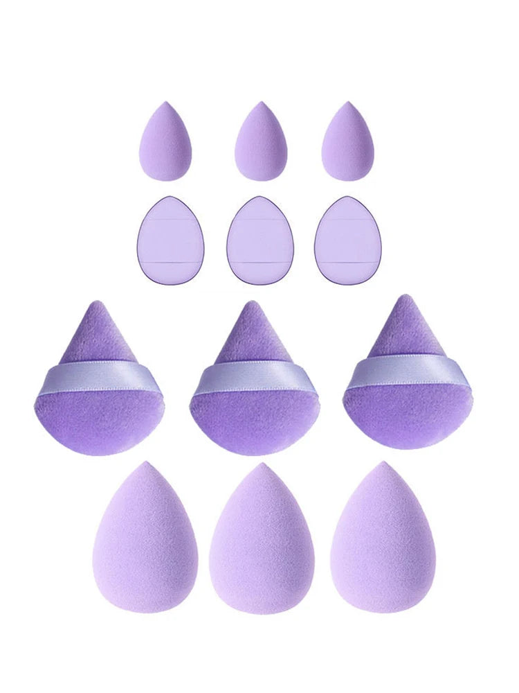 12 Pieces Powder Puff Face Triangle Makeup Sponge Soft Velour Puffs for Loose Powder Setting Powder Blender Foundation Sponge Be