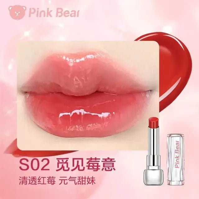 Pink Bear Water Essence Solid Lipgloss Moisturizing Mirror Lip Glaze LipSugar Light Lipstick Light Sensation Beauty Makeup