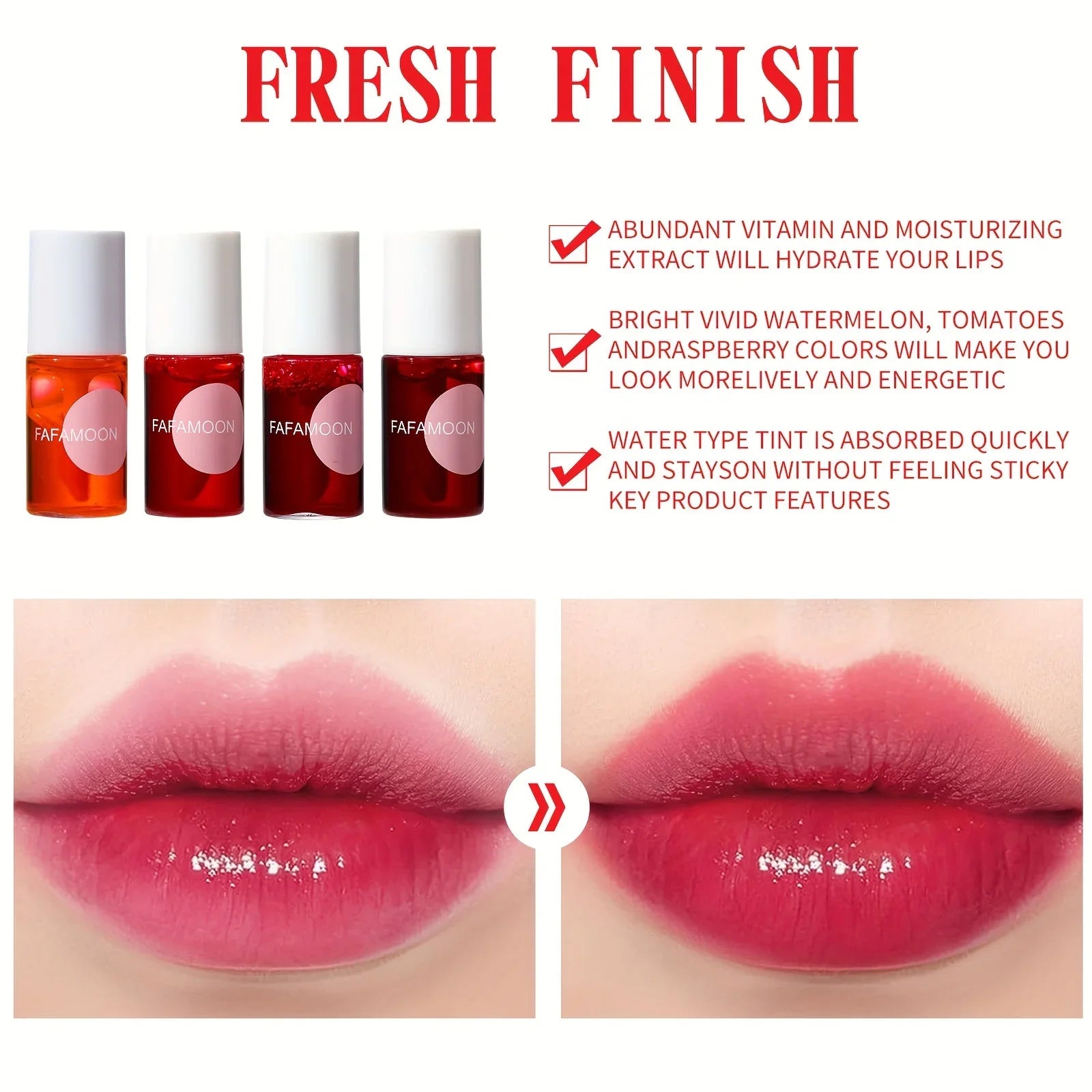 Lip Gloss lip ink Long Lasting Water Tint Nonstick Cup Lip Stain Hydrating Lip Makeup Fruit Platter Series Liquid Lipstick