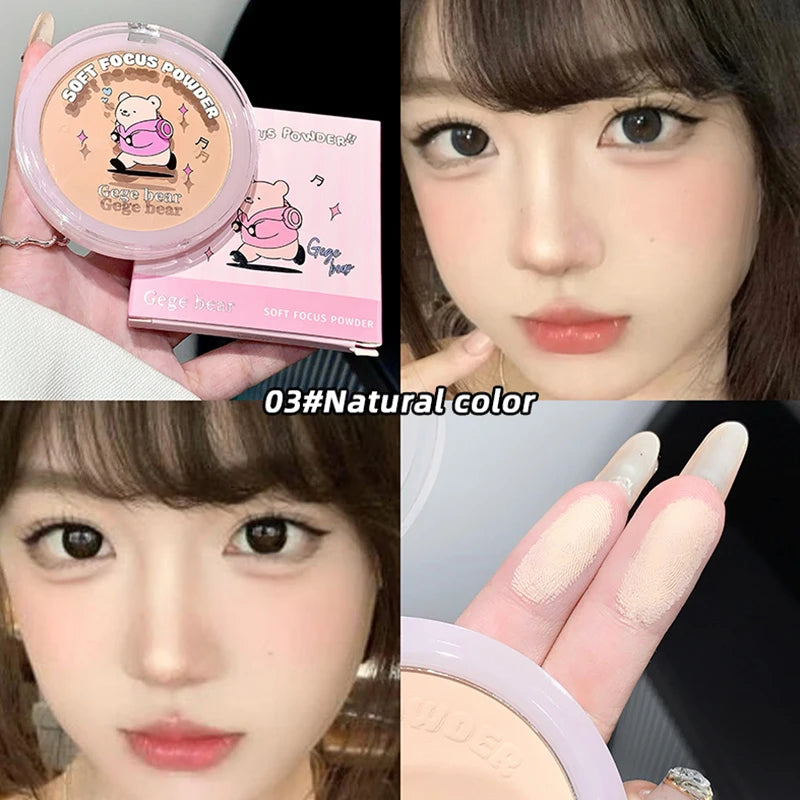 Gegebear Soft Focus Lightweight Setting Powder -,Long-Lasting Formula with Non-Cakey Finish, Perfect for Students and Daily Use