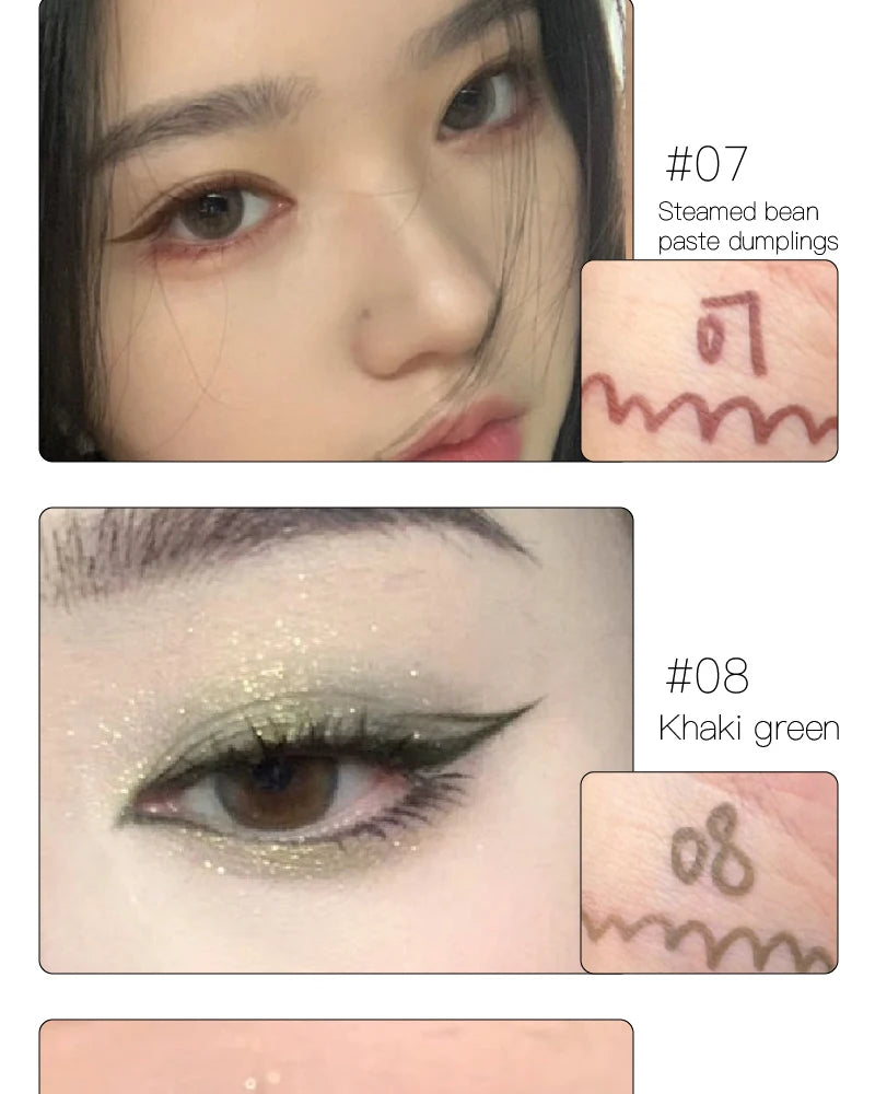 Matte Brighten Lying silkworm Eyeliner Gel Pen Waterproof Quick Drying Pink Brown Ultra fine Eye Shadow Pen Not-Smudge Makeup