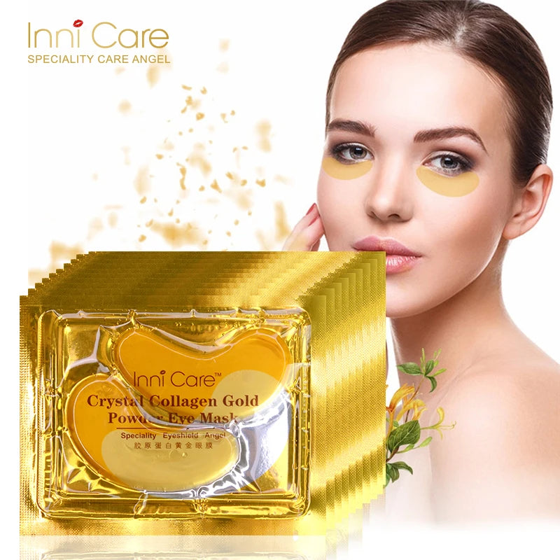 InniCare 40pcs Beauty Gold Crystal Collagen Patches For Eye Moisturizing Firming Eye Mask Korean Cosmetics Skin Care