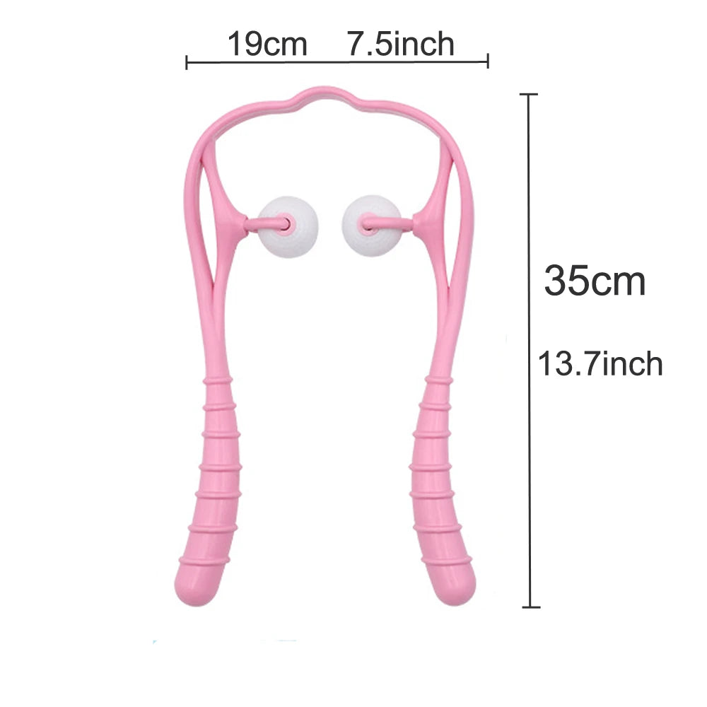 1PC Neck Massager Shiatsu Deep Tissue Dual Trigger Point Shoulder Massager for Pain Relief,Ergonomic Handle Design for Neck,Back