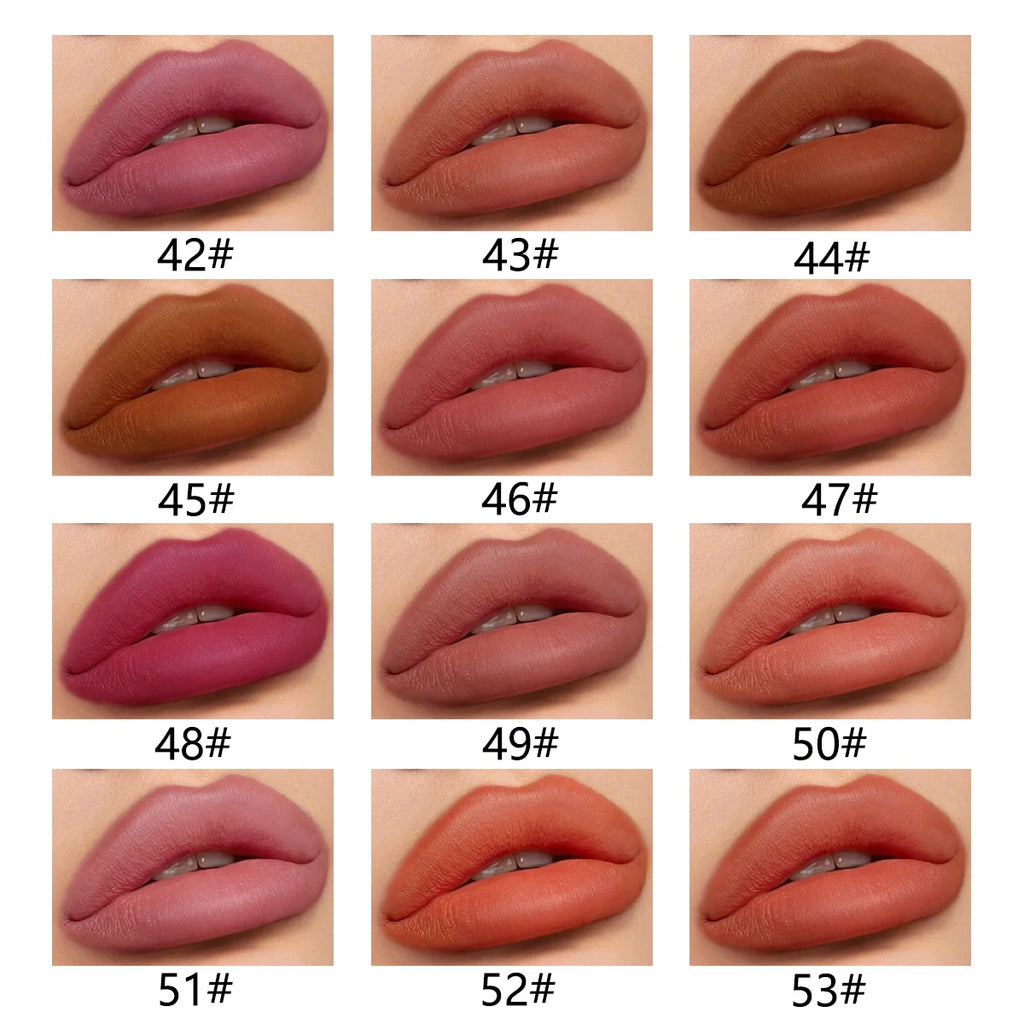 12-Color Lip Liner Set, Long-Lasting, Smudge-Proof, Easy To Apply, Transfer-Resistant, Matte Lip Pencil