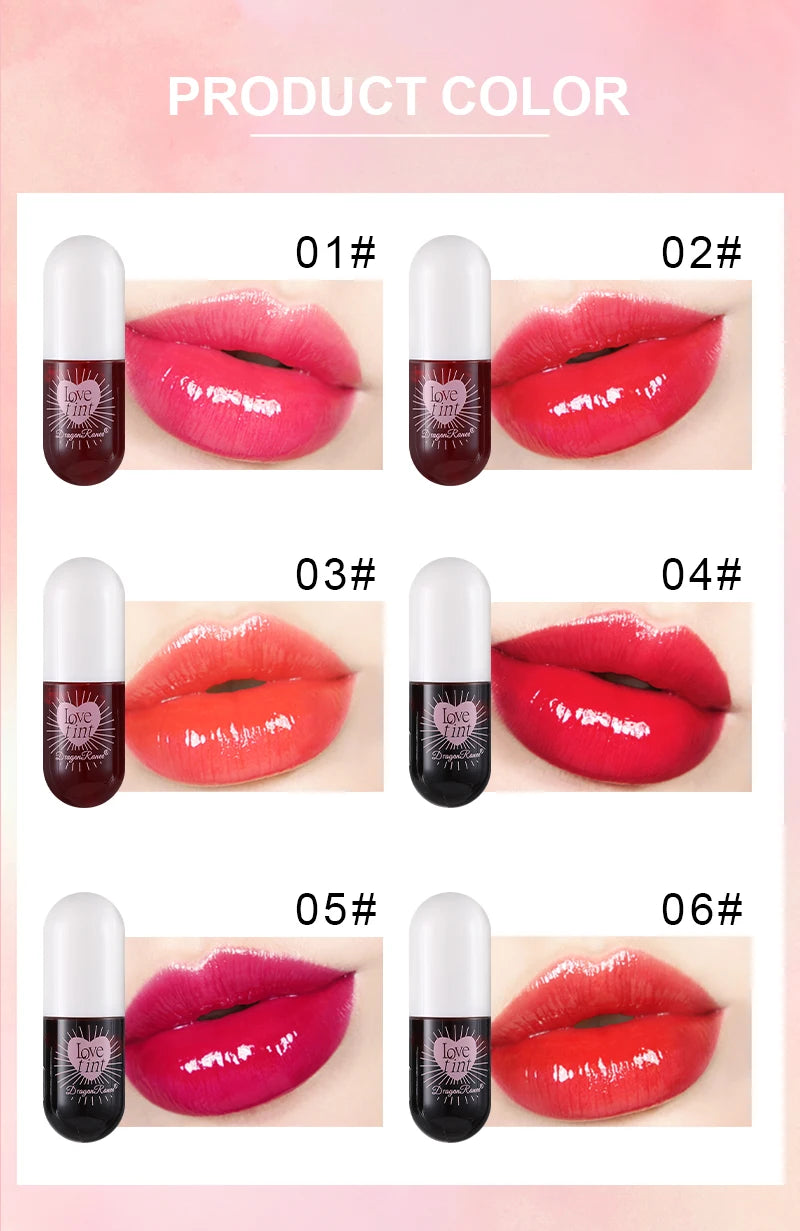 Mirror Lipstick, Water-Dyed Lip Liquid, Lip Glaze, Water-Glossy Mirror Glass Lipstick, Long-Lasting, Not Easy to Stick to the Cup, Lip Glaze, Light and Compact Lip Glaze