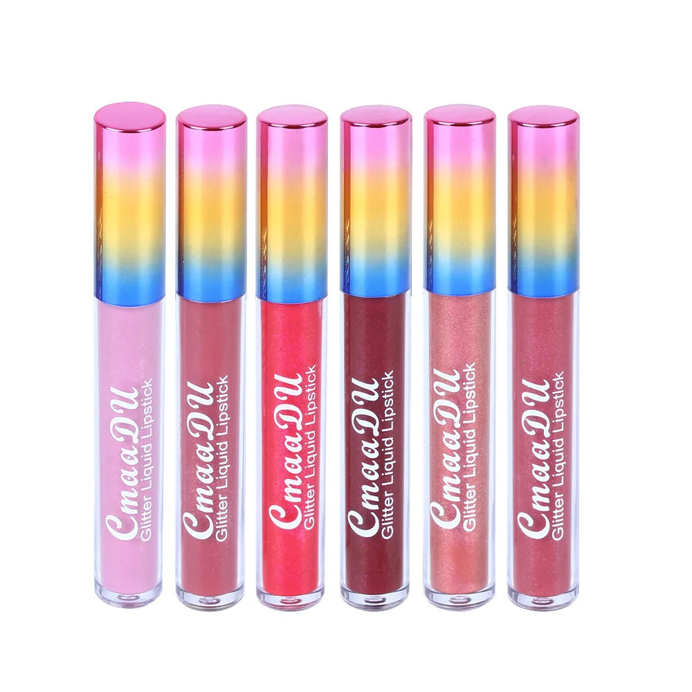 Pearlescent Diamond Lip Gloss Nude Candy Metal Glitter Liquid Lipstick Lips Moisturizer Cosmetics Metallic Shine Lipgloss