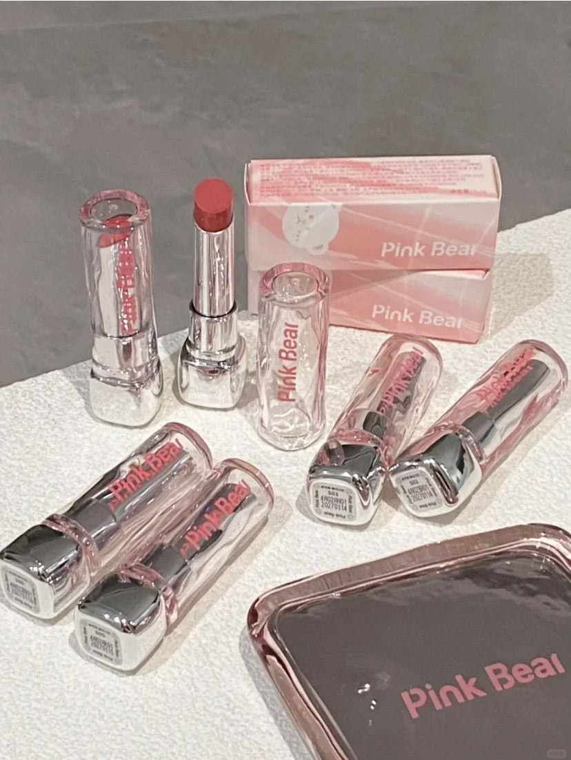Pink Bear Water Essence Solid Lipgloss Moisturizing Mirror Lip Glaze LipSugar Light Lipstick Light Sensation Beauty Makeup