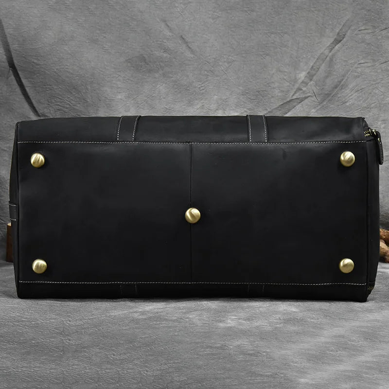 Fashionable Style Men's Leather Travel Handbags Real Cowhide Leather Duffle Bags For Man Male Weekend Bags With Shoe Pocket