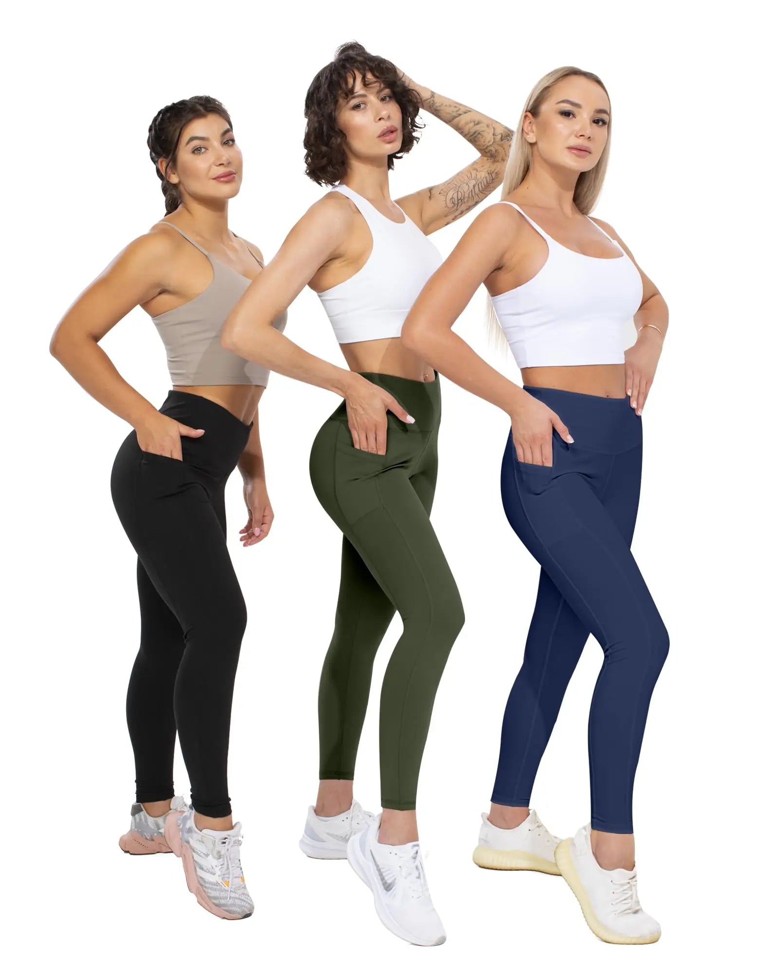 Pockets Fitness High Waist Gym Leggings Women Autumn Skinny Stretch Athletic  Leggings Women Running Outdoors Pockets Pants
