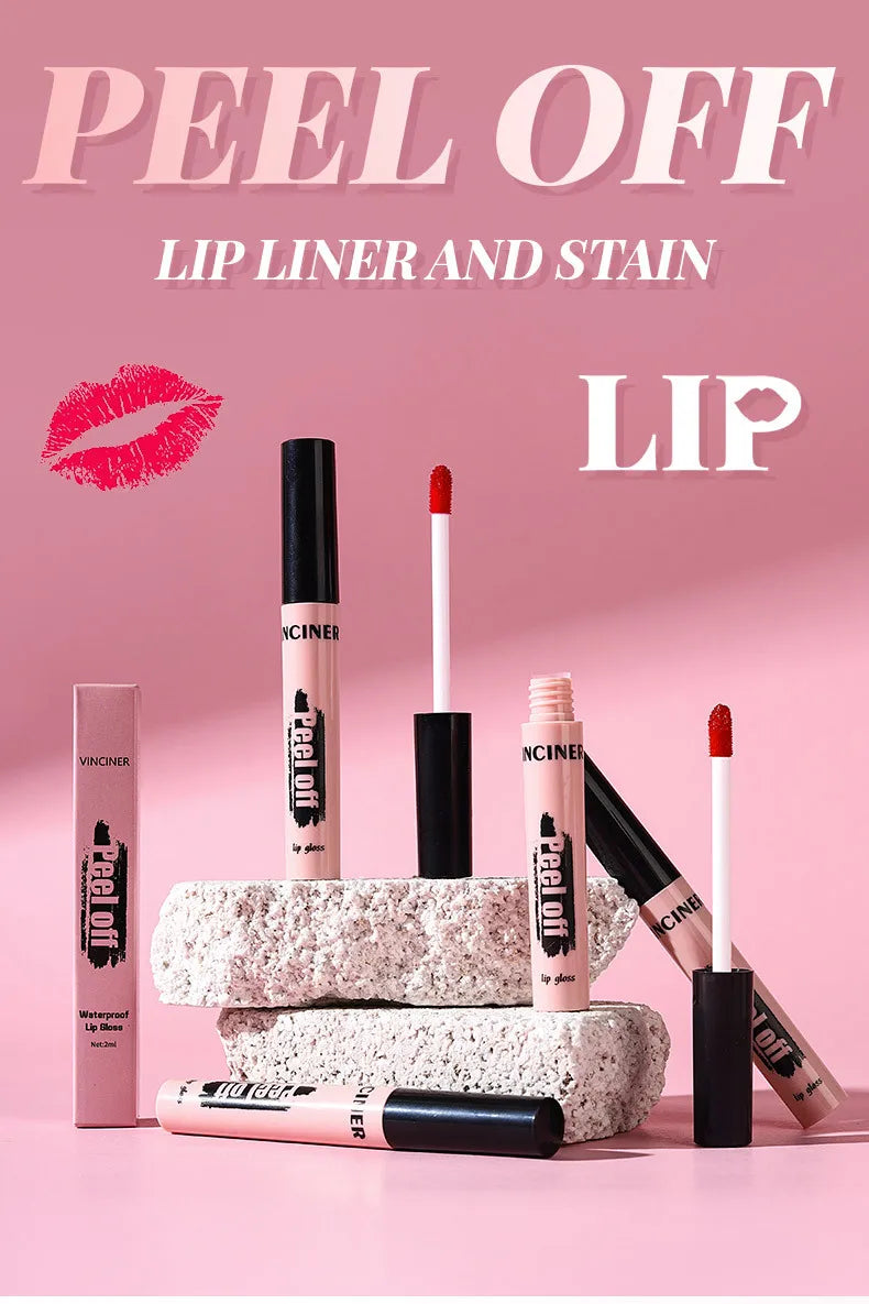 Peel Off Lipstick Matte Pink Tattoo Lip Gloss Waterproof Lipliner Long Lasting Matte Brown Lip Tint Tear-off Lip Stain Cosmetics