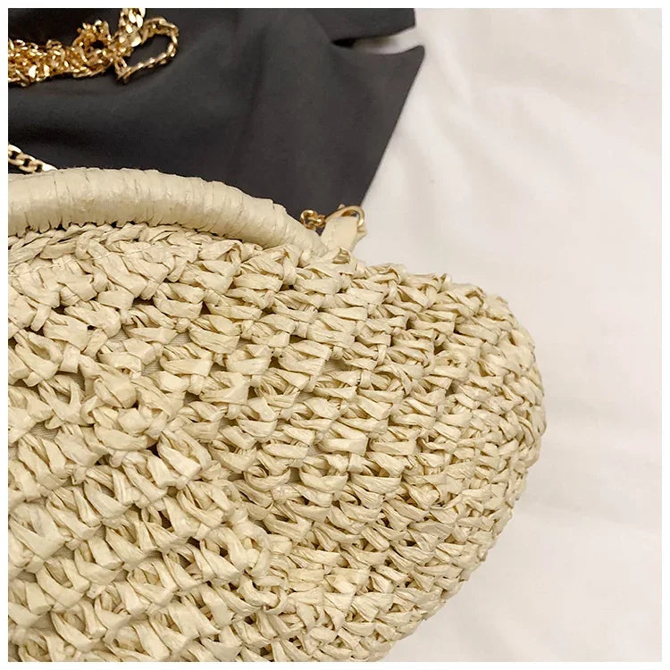 2025 Summer New Straw Weaving Crossbody Bag Fashionable and Casual Shell bag Women's Shoulder Bags with Excellent Texture bolsas