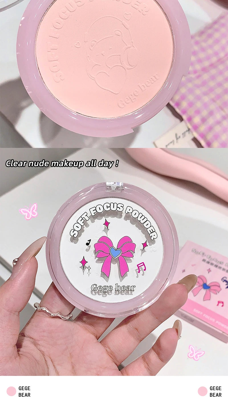 Gegebear Soft Focus Lightweight Setting Powder -,Long-Lasting Formula with Non-Cakey Finish, Perfect for Students and Daily Use