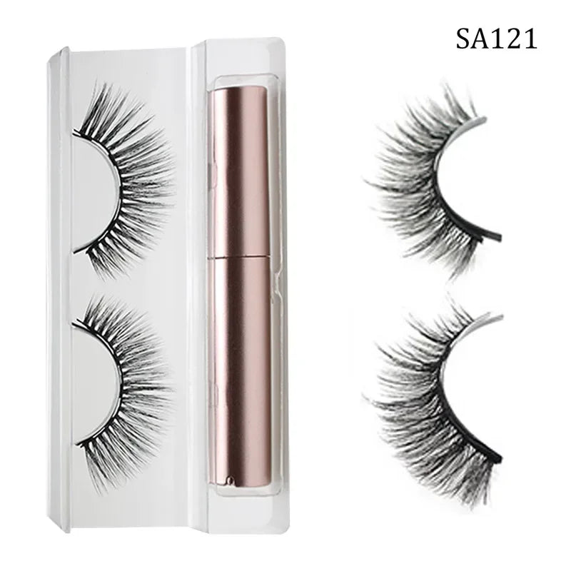 3D Magnetic Eyelashes Set Waterproof Lasting Naturally Magnetic Eyeliner Magnet Eyelashes Makeup Extension False Eyelashes Kit