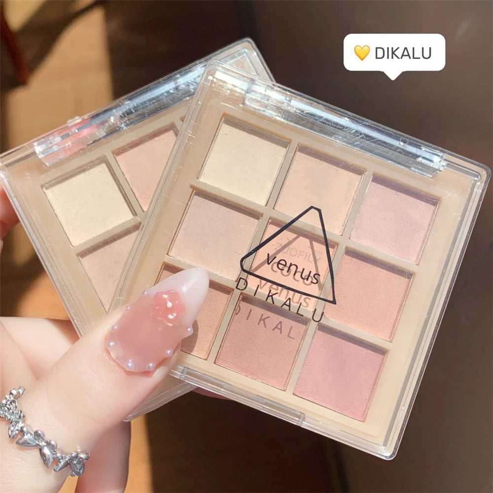9 Colors All Matte Eyeshadow Palette Eyeshadow Primer Waterproof Glitter Nude Eye Pigment Matte Shimmer Shine Eye shadow Powder