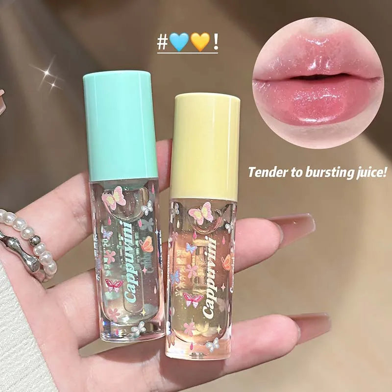 Moisturizing Water Light Lip Gloss Shimmer Transparent Jelly Mirror Lip Glaze Crystal Clear Hydrating Plumping Lip Gloss Makeup