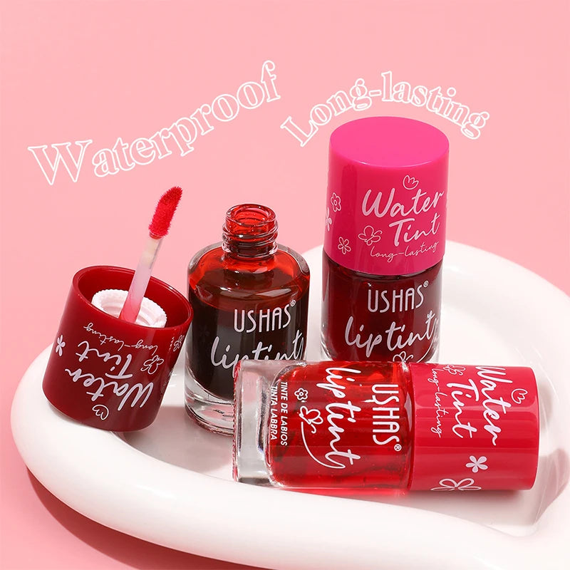 Hot Juice Red Lip Gloss Black Mirror Glass Water Light Clear Lip Glaze Waterproof Non Stick Liquid Lipstick Nude Lip Tint Makeup