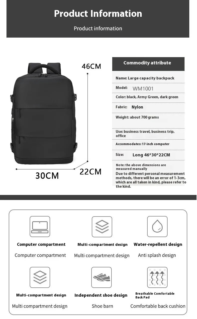 Backpack 40x20x25 Ryanair, Travel Backpack for Women Men, Personal Item Carry on Backpack, Business Weekender Laptop Backpack