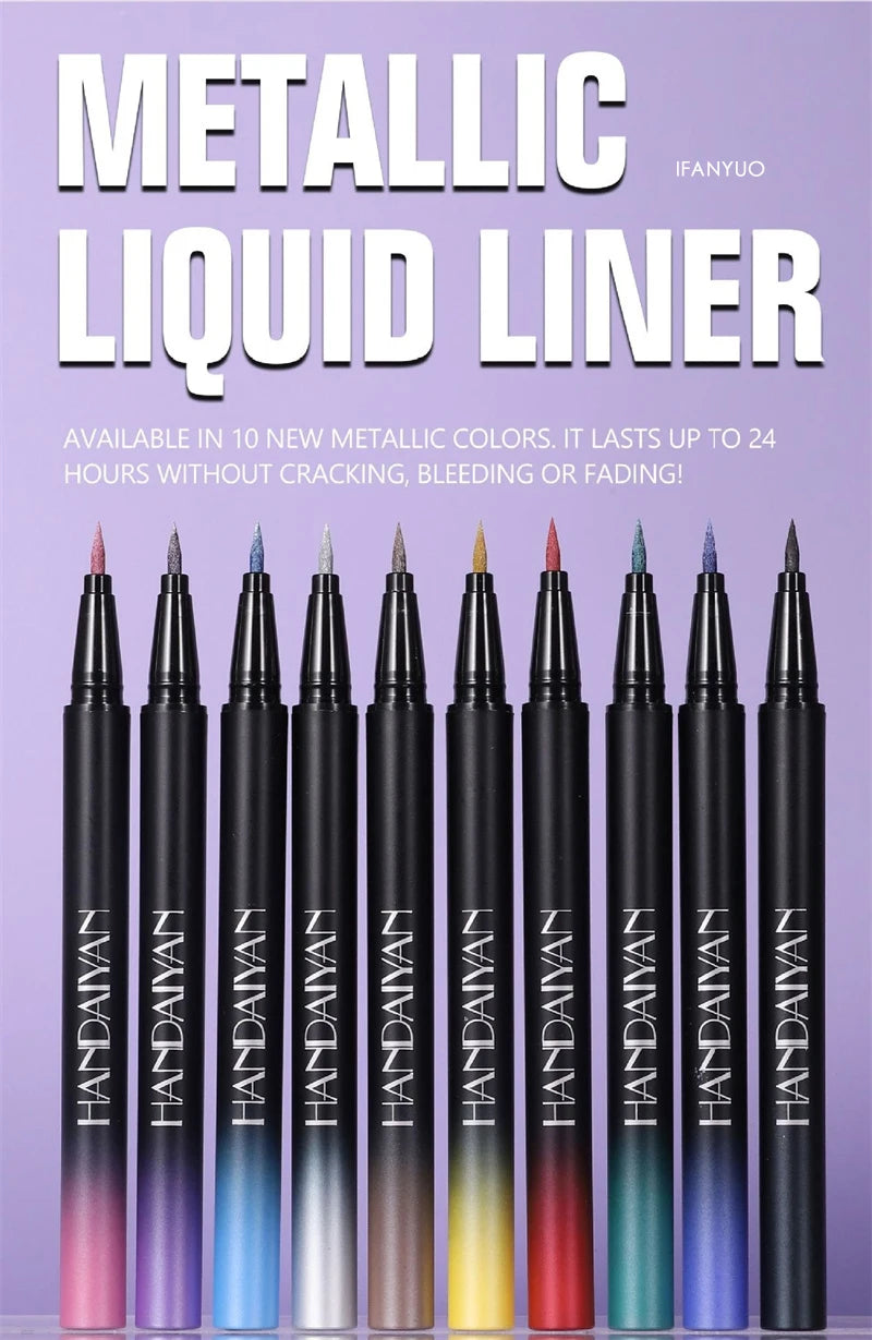 Glitter Liquid Eyeliner Pencil Waterproof Purple Pink Blue Eye Liner Pen Long Lasting Quickily Drying Eyes Makeup Cosmetics