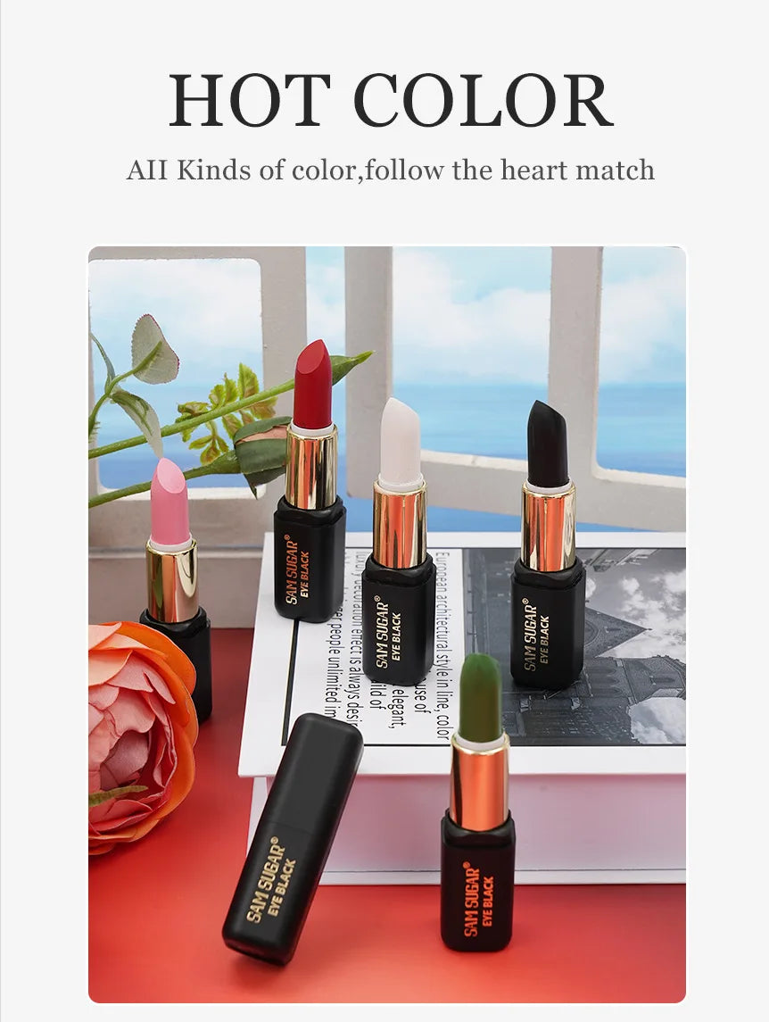 Halloween lipstick dark matte matte waterproof long-lasting non-stick cup olive green white lip glaze