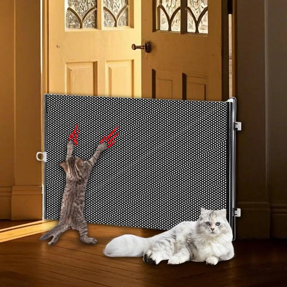 Dog Gate Retractable Pet Safety Gate Wide Pet Isolation Gate Indoor Mesh Fence for Dogs And kitten for Doorway Stairs Balcony