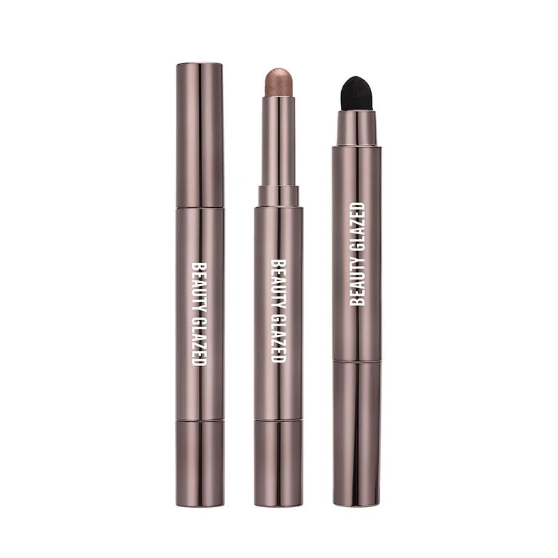 10 Color Double Ended Eye Shadow Stick With Sponge Brush Pearlescent Lasting Eyeshadow Pen Contouring Portable Makeup Cosmetics
