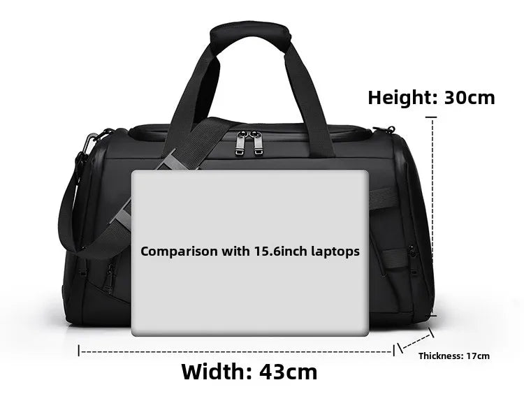 New Cross-border Large Capacity Men's Business Travel Tote for Commuting, Water-resistant Gym Bag for Sports and Fitness