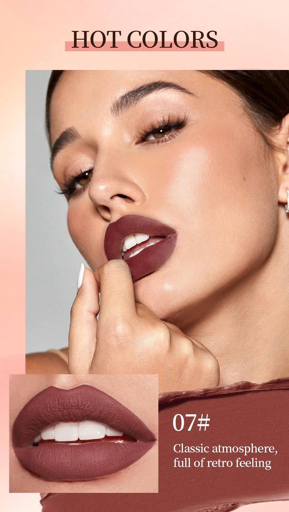 QIBEST Waterproof Matte Nude Lip Gloss 12 Colors Lasting Liquid Lipstick Moisturizing Non-stick Cup Black Red Purple Lip Glaze
