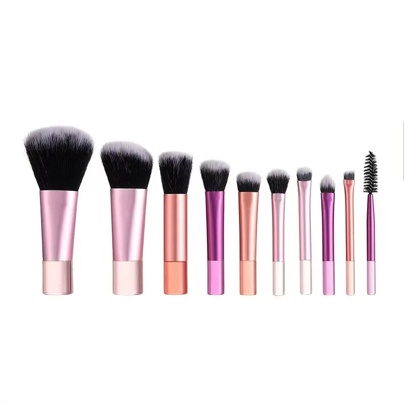 10 color Mini makeup brush Travel portable Makeup Tool - Palm Brush Professional Makeup tool set gift