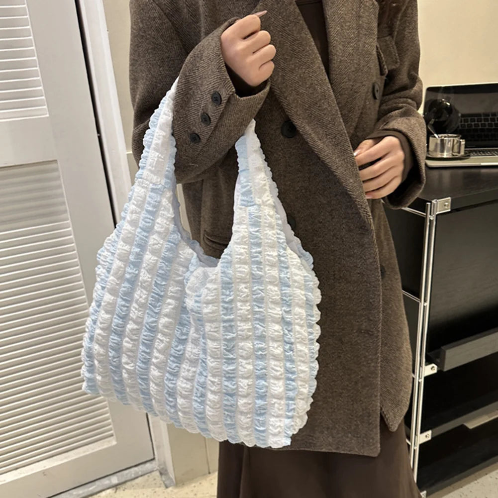 Elegant Handbag Pleated Cloud Bag Female Candy Color Large Capacity Shoulder Bag Handbags Shopping Girls Pouch Tote Bolsas