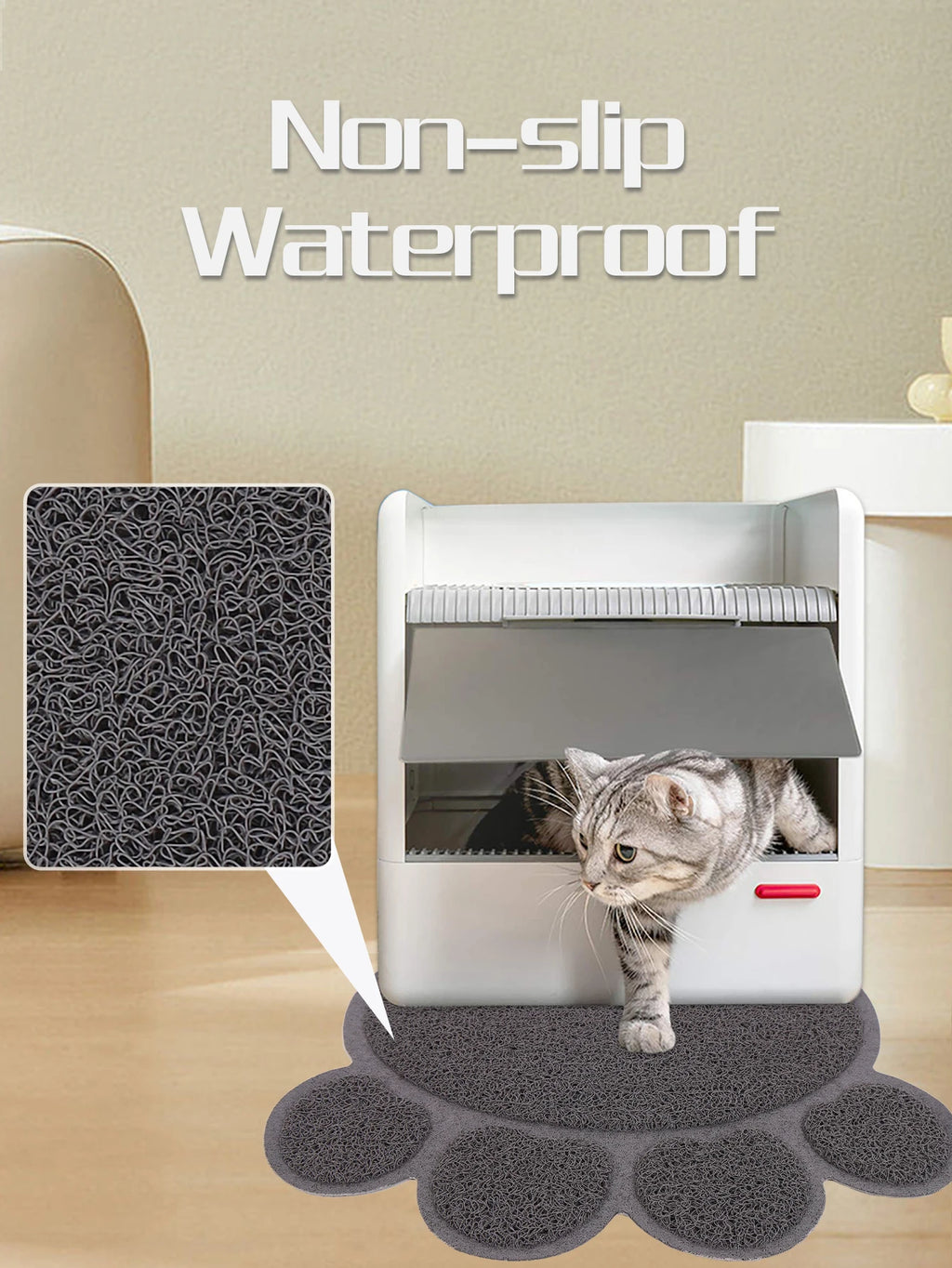 A cat claw shape waterproof pet cat and dog feeding mat, non-slip cat food mat, dog water bowl mat for indoor use