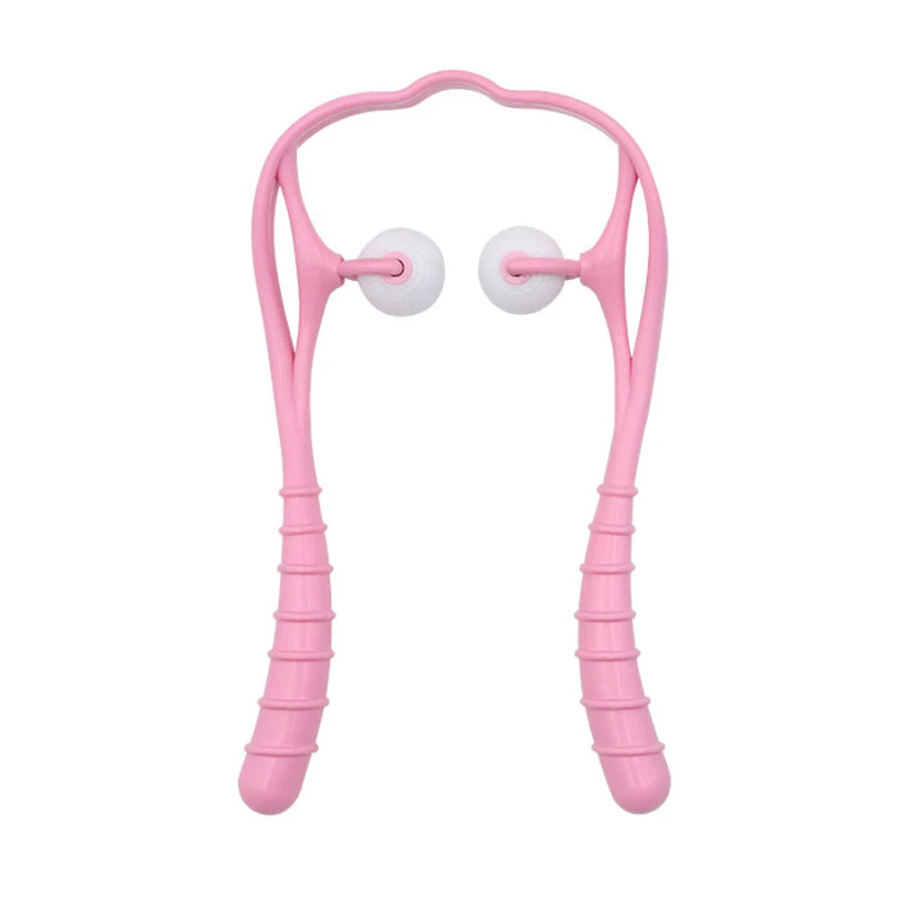 1PC Neck Massager Shiatsu Deep Tissue Dual Trigger Point Shoulder Massager for Pain Relief,Ergonomic Handle Design for Neck,Back