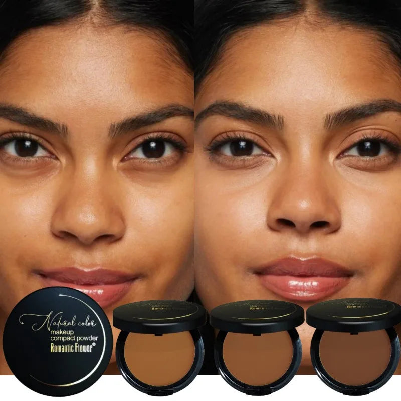 6-color Powder Dark Waterproof Full Coverage Cosmetic Cosmetics Powder Natural Powder Puff Powder Foundation