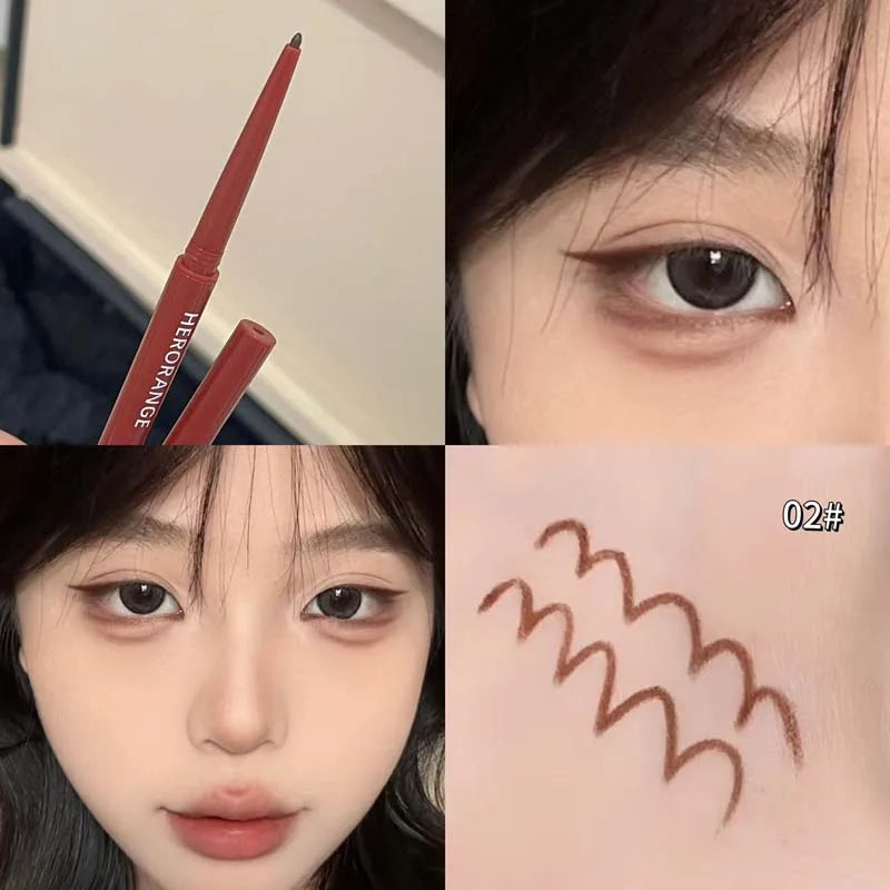 Matte Brighten Lying silkworm Eyeliner Gel Pen Waterproof Quick Drying Pink Brown Ultra fine Eye Shadow Pen Not-Smudge Makeup