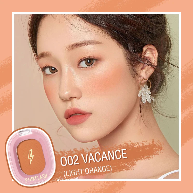 PINKFLASH Makeup Blush Matte Sun-Finish Long Lasting Face Blusher Contour Powder Beauty Peach Pink Korean Makeup Blush
