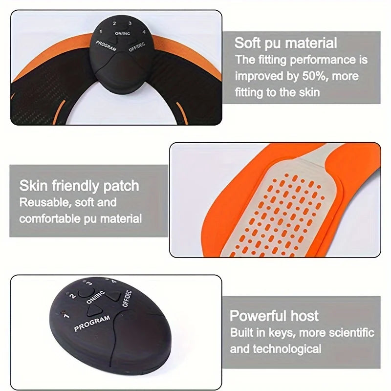 Abdominal Muscle Massager 6Pack and Hip Fitness ABS Arm Training Patches Muscle Exercise Instrument USB Charging Home Men