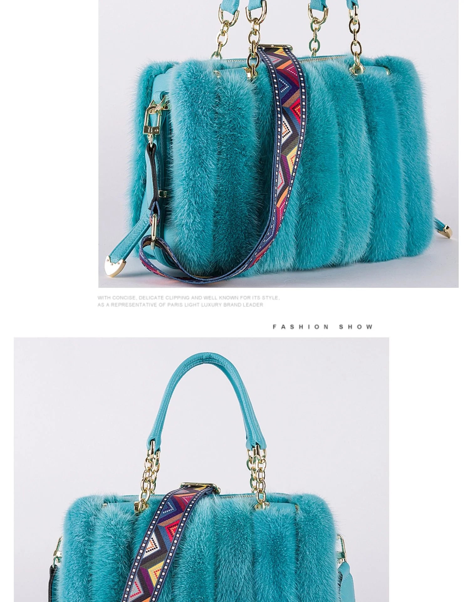 2021 New Mink Fur Bag Women Luxury Handbags Elegant Ladies Single Shoulder Bag Female Leather Solid Color Party Hand Bag