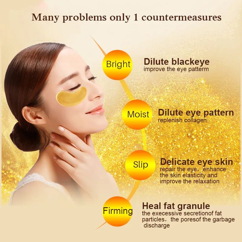 InniCare 40pcs Beauty Gold Crystal Collagen Patches For Eye Moisturizing Firming Eye Mask Korean Cosmetics Skin Care