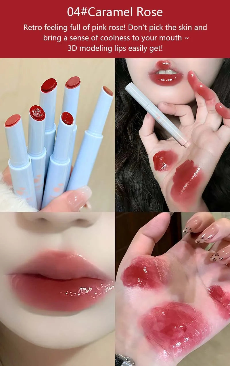 Mirror Glossy Lipstick Long Lasting Moisturizing Natural Lip Plumper Makeup Plumping Lip Glaze Cosmetics Exfoliating for Lips