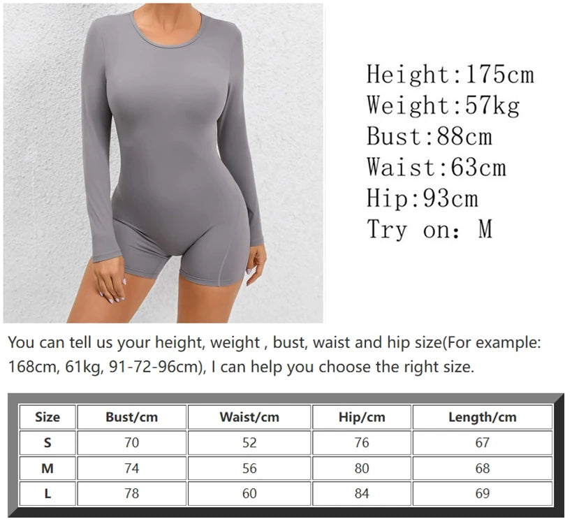 Long Sleeve Bodysuit Women No Padding Yoga Gym Jumpsuit Fitness Sport Overalls Sportswear Mono Mujer Navy Blue Black Gray White
