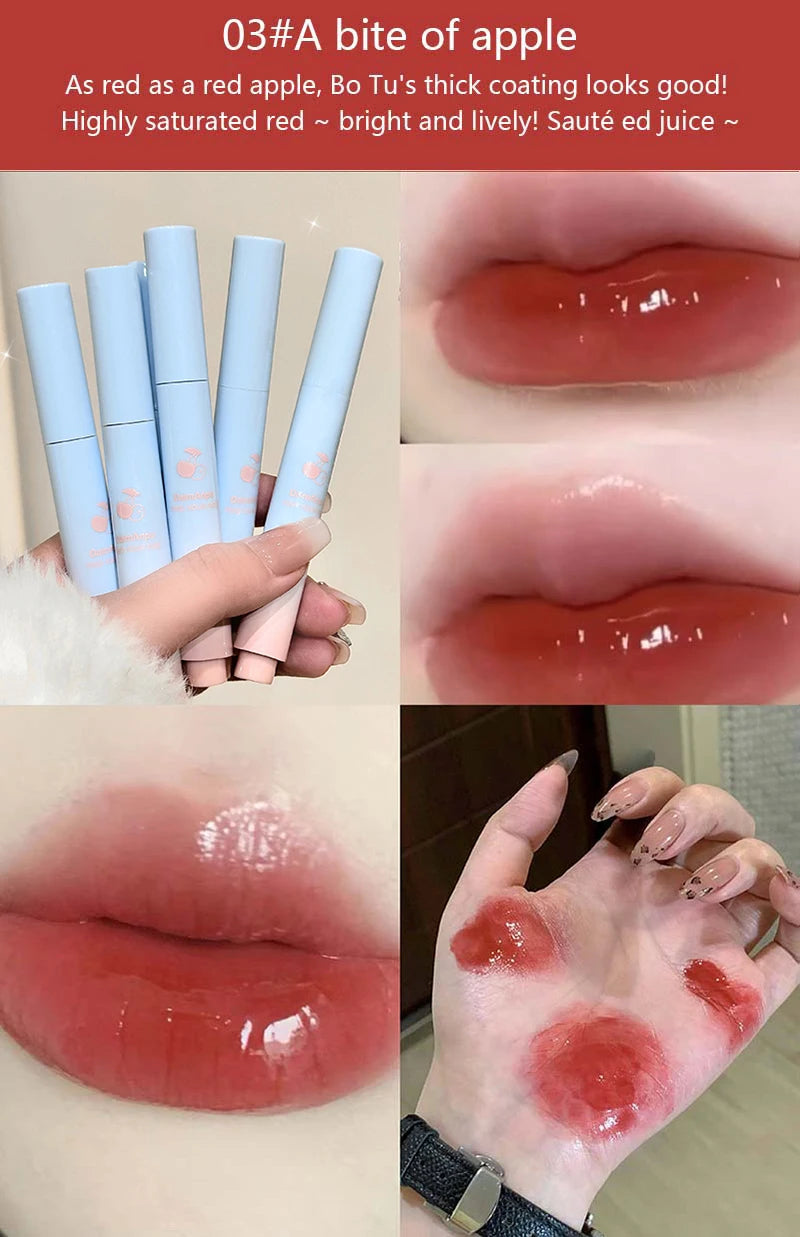 Mirror Glossy Lipstick Long Lasting Moisturizing Natural Lip Plumper Makeup Plumping Lip Glaze Cosmetics Exfoliating for Lips