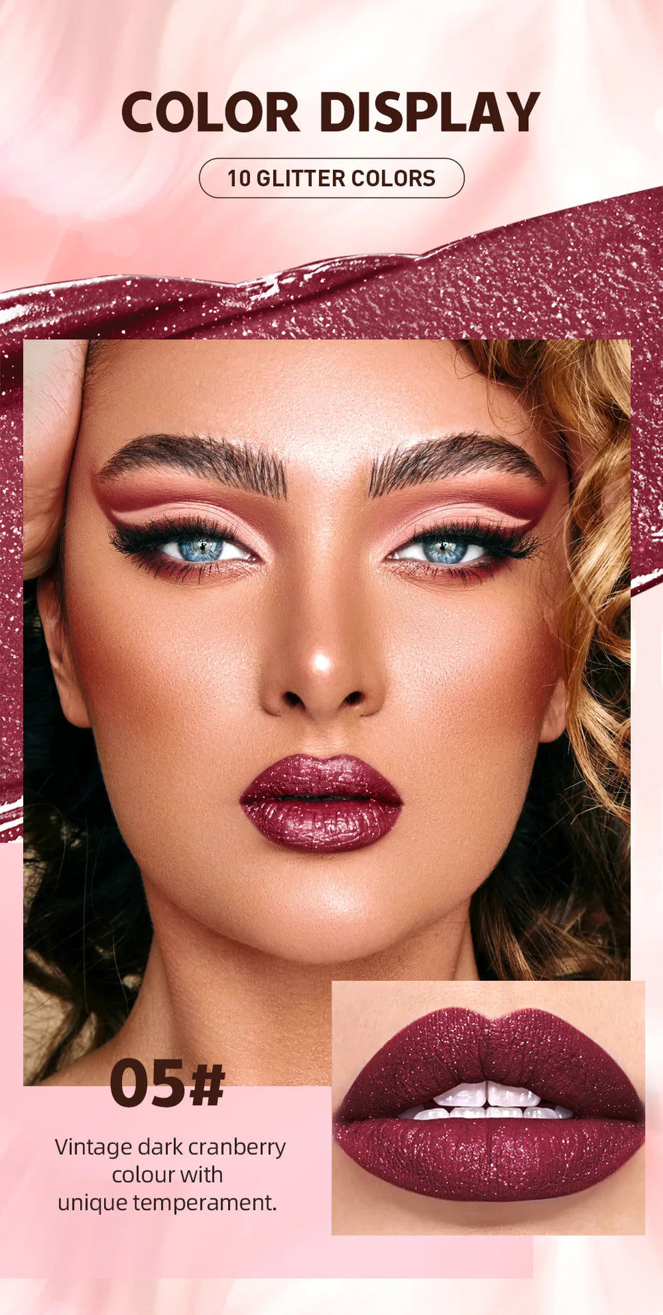 Diamond Shimmer Waterproof Lipgloss 10 Colors Liquid Lipstick Glitter Shiny Pearl Glaze Long Lasting Lip Tint Women Makeup