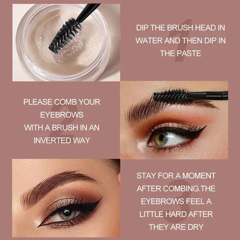 Long Lasting Eyebrow Styling Wax Soap with Brush Waterproof Gel Texture Transparent Coffee Brown Eye Brow Tint Cosmetics Makeup