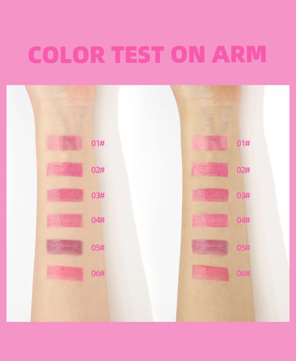 QIBEST Lip Oil Magic Warm Color Changing Lipstick Balm Lip Glaze Transparent Moisturizing Lipgloss Shiny Glitter Lips Cosmetics
