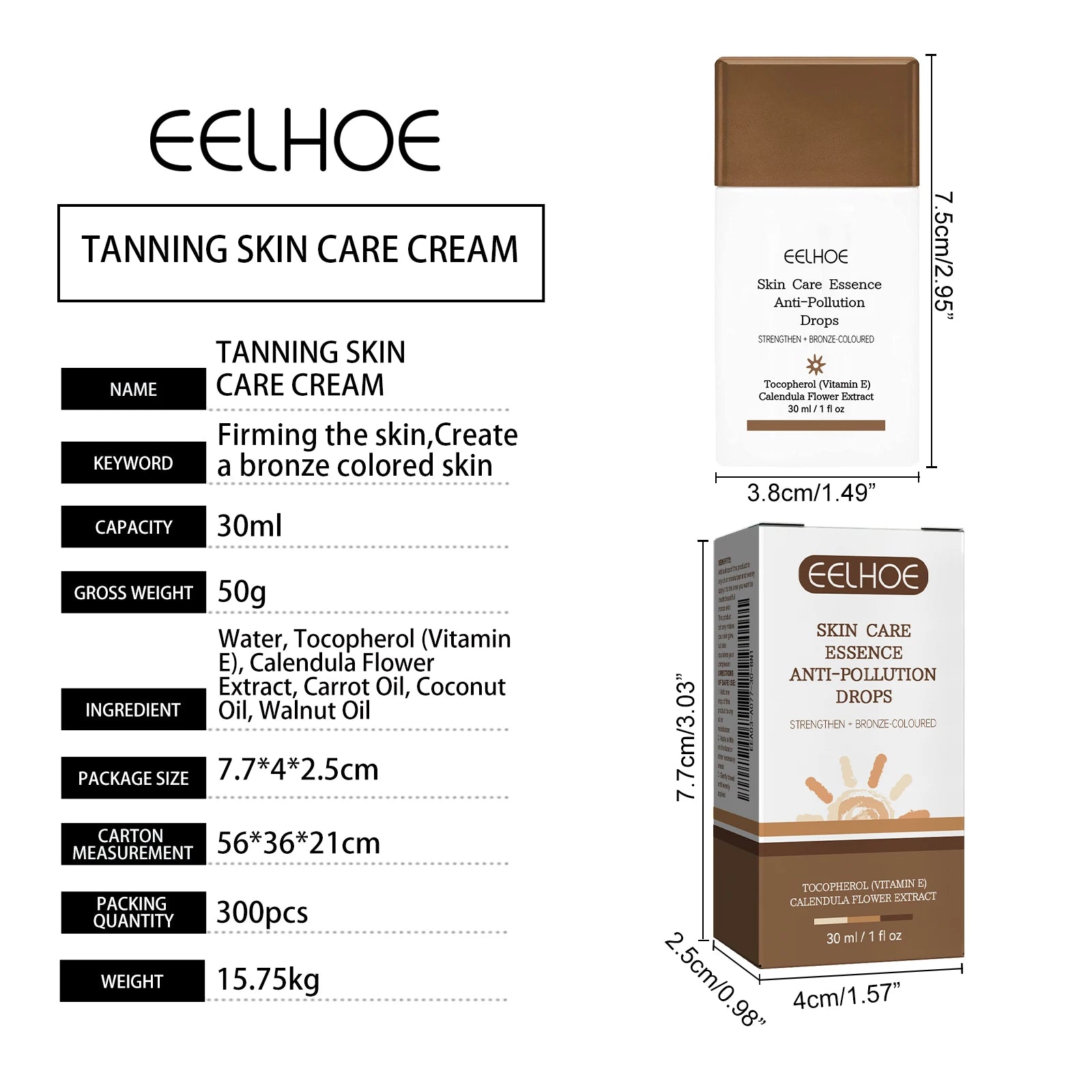 Fake Tan Peptide Serums Liquid Bronze Dark Self Tanning Serum Drops Summer Face Body Bronzing Essence Moisturizing Firming Skin