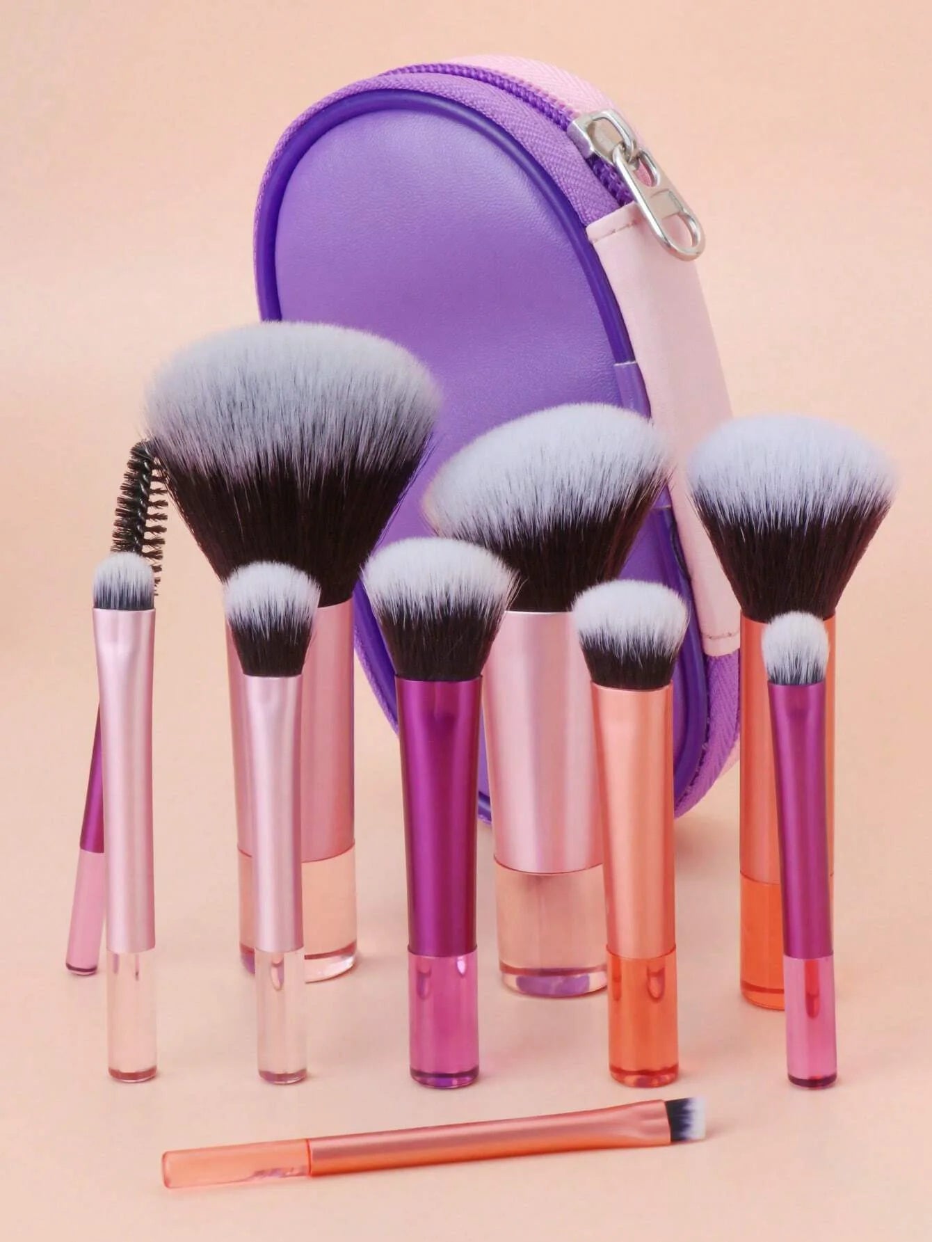 10 color Mini makeup brush Travel portable Makeup Tool - Palm Brush Professional Makeup tool set gift