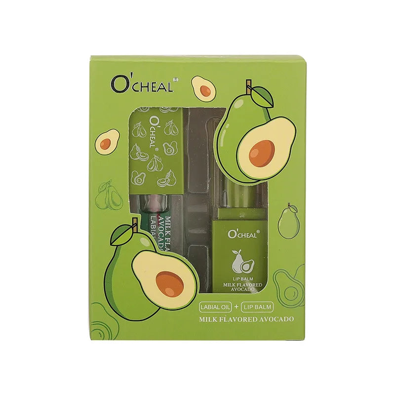 Honey Avocado Lip Balm&Lip Gloss Set PH Color Change Moisturizing Long Lasting Light Pink Lipstick Lips Makeup for Women