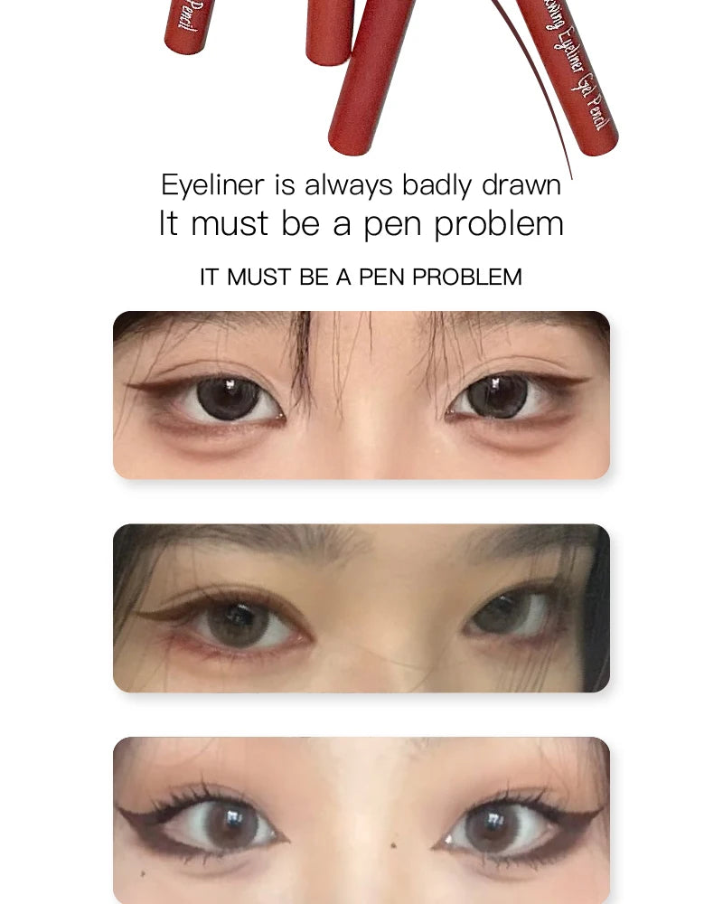 Matte Brighten Lying silkworm Eyeliner Gel Pen Waterproof Quick Drying Pink Brown Ultra fine Eye Shadow Pen Not-Smudge Makeup